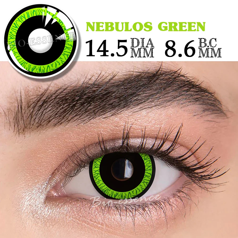 BXOXO Green Lenses 1 Pair Colored Contact Lenses for Eyes Anime Accessories Anime Lenses Cosplay Lenses Halloween