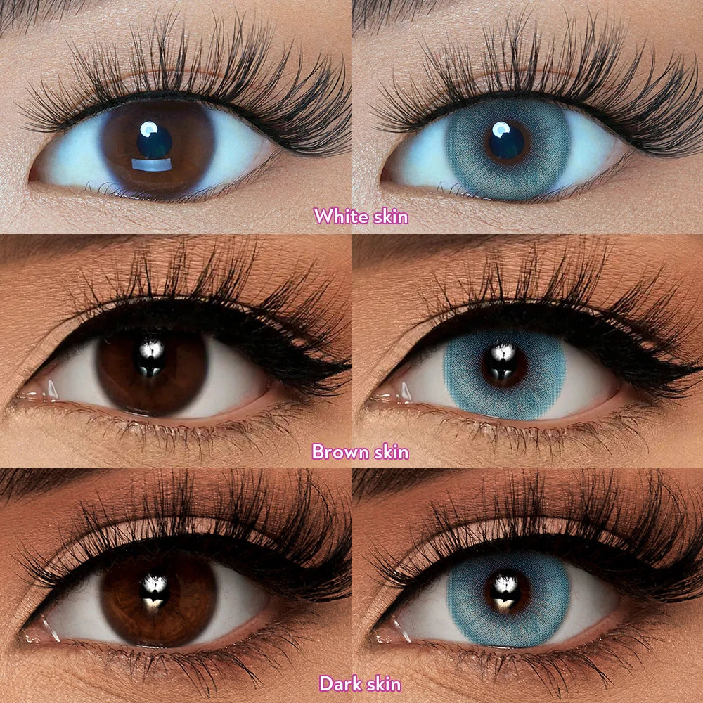 BXOXO 2pcs/pair Colored Contact Lenses Myopia Green Pixie Series Yearly Cosmetic For Eyes Lentillas Verdes