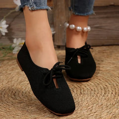 BXOXO Autumn Mesh Breathable Women's Flat Shoes Solid Simple Ballet Flats Female Casual Lace-up Walking Shoes for Women