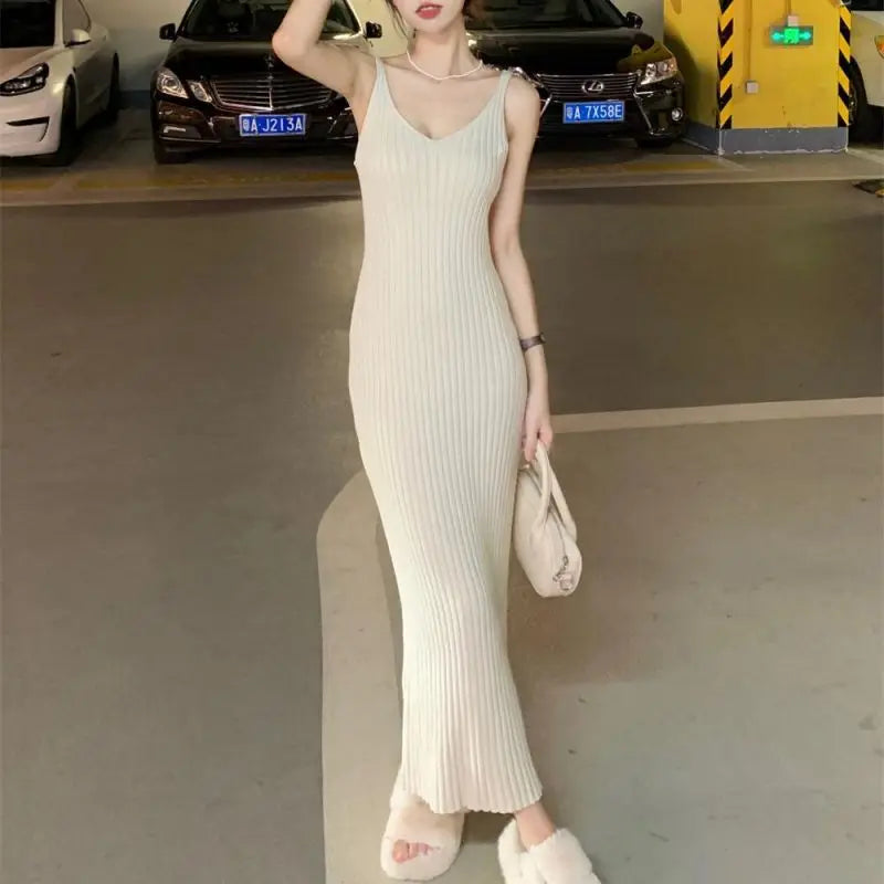 Bxoxo  Winter Elegant 2 Piece Sweater Dresses Set Women Loose Warm Knitted Bodycon Suit Female Casual Korean Fashion Chic Streetwear