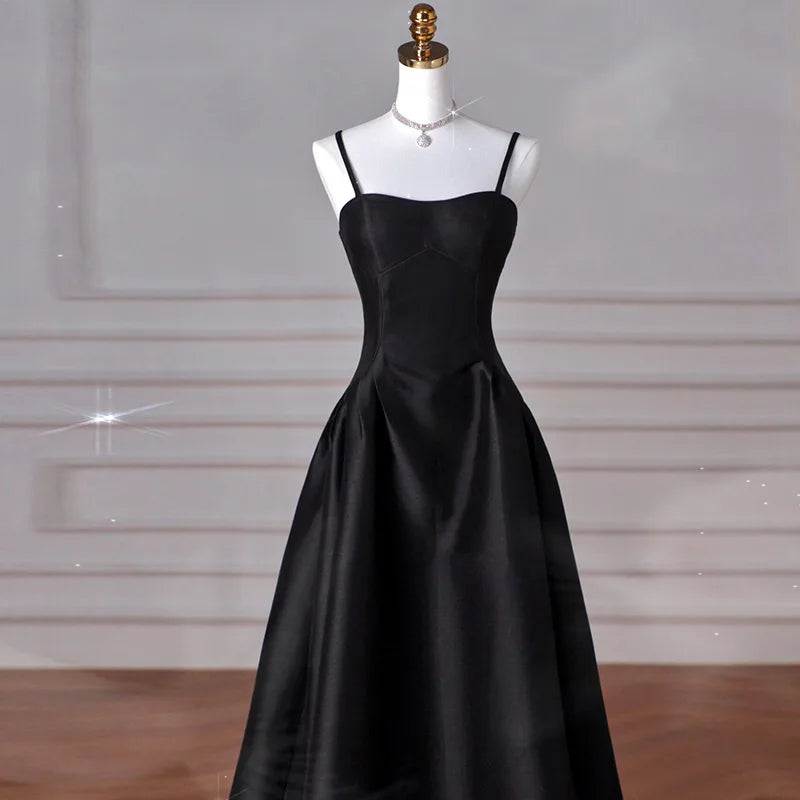 BXOXO New And Simple Evening Dress For Women Stain Spaghetti Strap V-neck Elegant Sexy Prom Dress For Banquet Vestidos