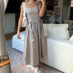 BXOXO Casual Bow Striped Maxi Dress Summer Cami Dress Flowy Beach Swing Sleeveless Spaghetti Strap Vacation Sundress for Women