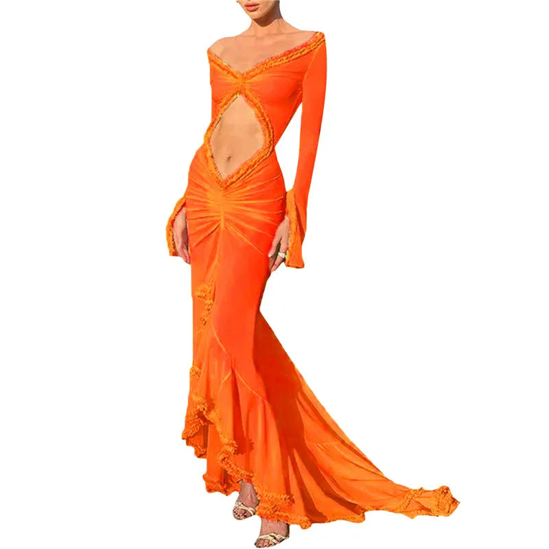 BXOXO Women Sexy Lace See Through Maxi Dress Y2k Floral Sheer Strap Backless Bodycon Fitted Long Dress Party Club Dress