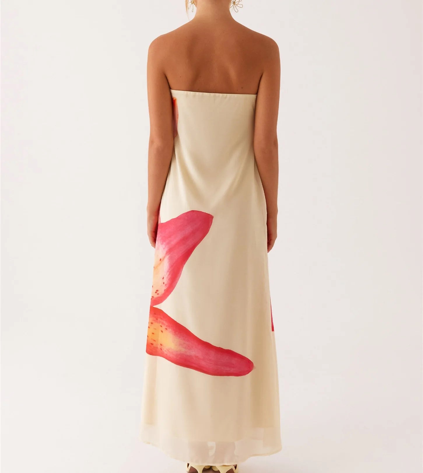 BXOXO Women Floral Strapless Dress Sexy Backless Maxi Long Dress Y2K Sleeveless Bodycon Tube Dress Summer Party Beachwear