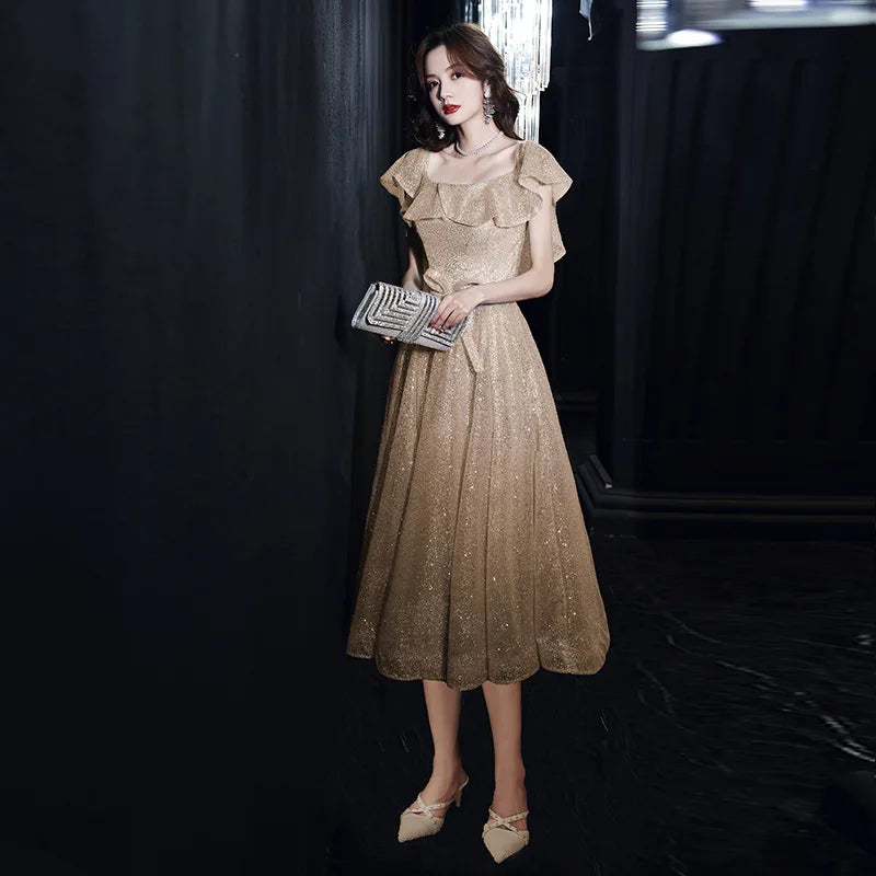 BXOXO Customized Starry Evening Dress Female 2025 New Elegant Banquet Super Fairy Wedding Party Vestidos Celebrity Silver Long Slim Pr