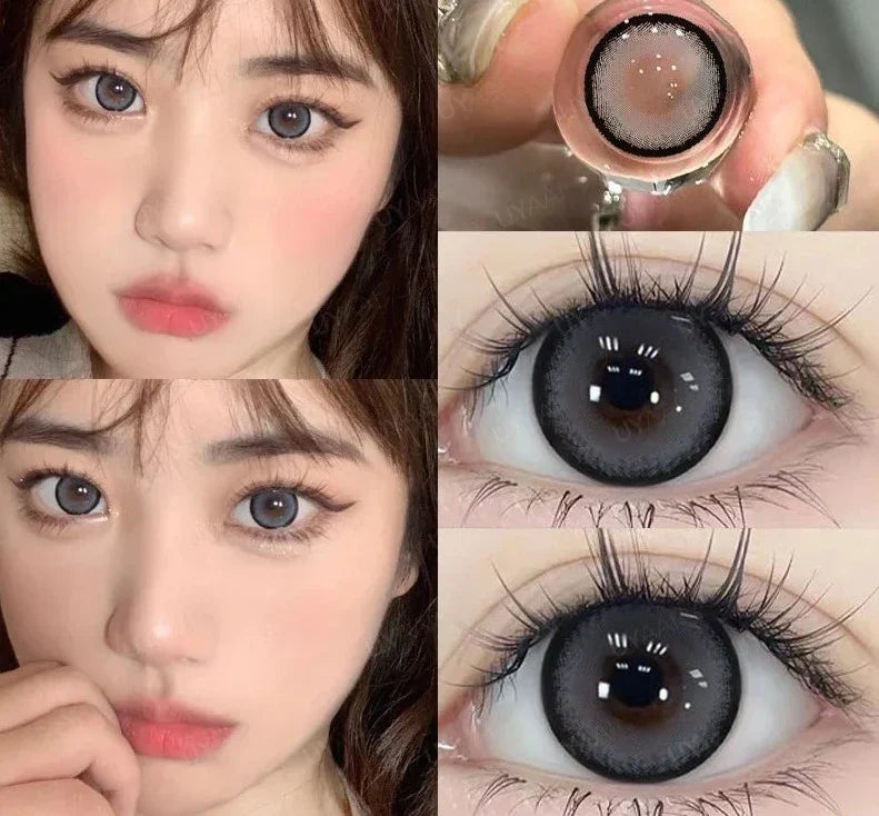 BXOXO 15mm Big Diameter Black Lenses 14.5mm Lenses Colored Contact Lenses for Eyes Big Eye Lenses Natural Look Lenses