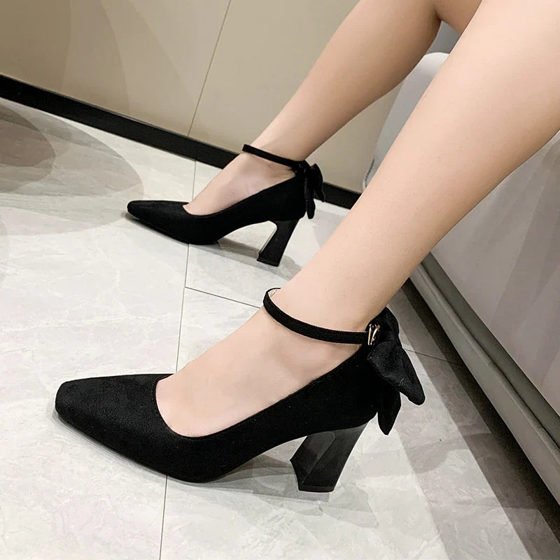 BXOXO New Spring Autumn Shallow Pointed Toe Single Shoes Women's Fashionable Fresh French Style Women's Fine Heeled Shoes Trendy