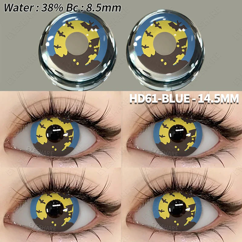 BXOXO 1 Pair Colored Contact Lenses Cosplay Colorful Contact Blue Eyes Contact Anime Red Lenses Halloween white Lenses