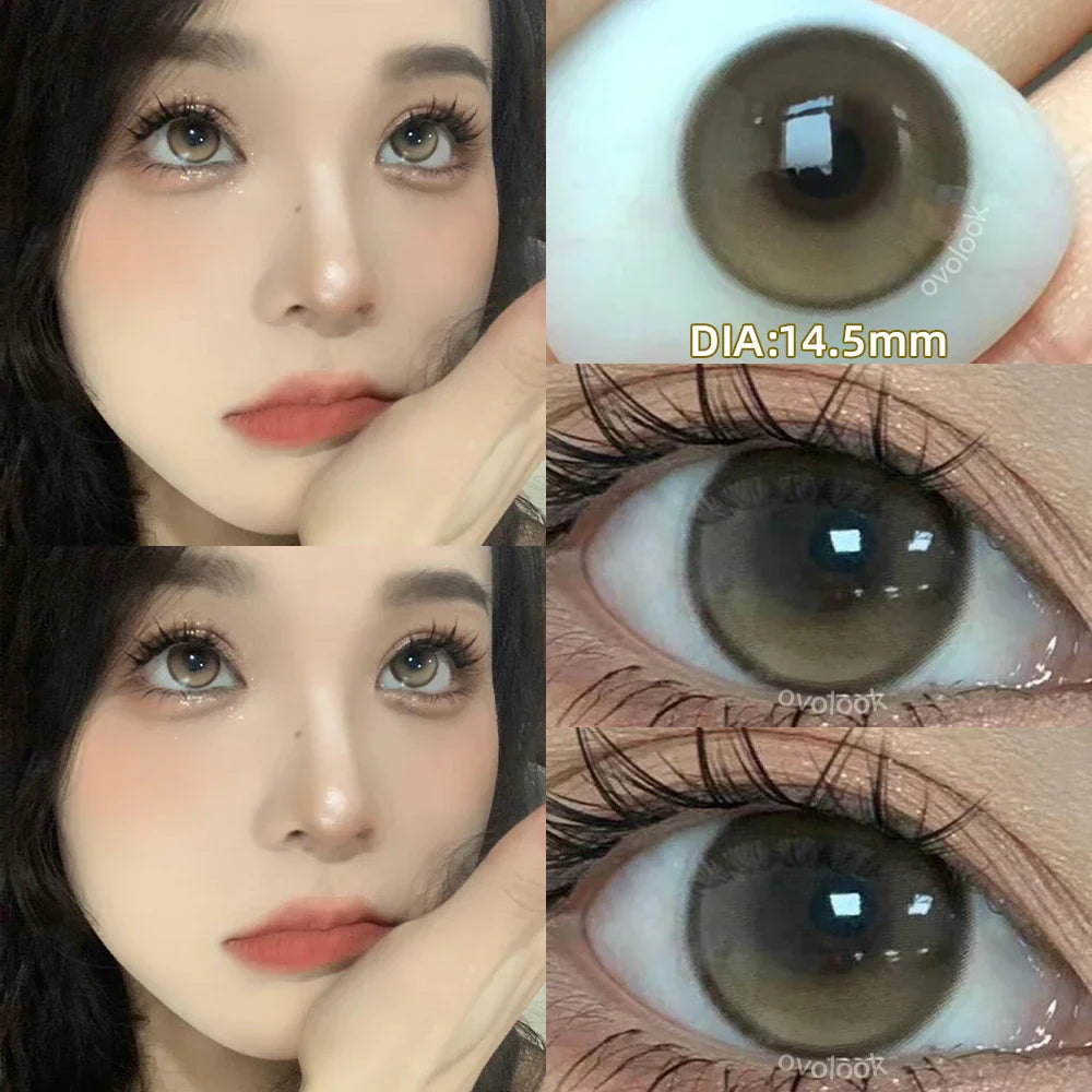 BXOXO 1 Pair/2pcs 10 Colors Contact Lenses for Eyes Fashion Pupils Myopia Eye Color Lenses Blue Green Brown Prescription Lens