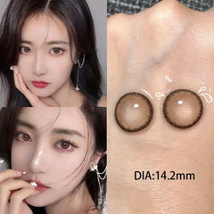 BXOXO 1Pair Brown Myopia Colour Circular Contacts Lenses Natural Brown Eye Lenses Beauty Pupil Gray Lenses Makeup