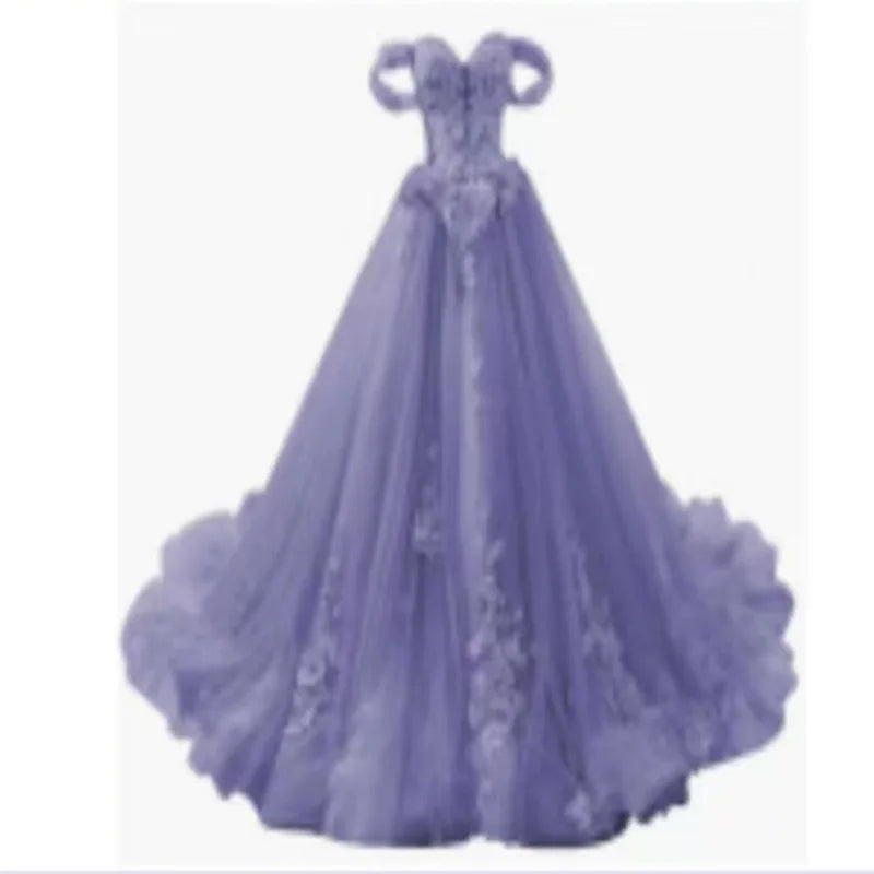 BXOXO Luxury Sky Blue Lace Quinceanera Dresses Sweetherts Tulle Party Vestidos 15 Anos Vintage Ball Gown Quinceanera Gown