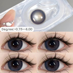 BXOXO Color Contact Lenses with Diopters Color Lens Korean Lenses Grow Eye Natural Colored Eye Lenses Myopia Black Lenses