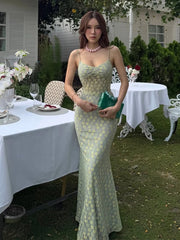 BXOXO Elegant Dress Women Jacquard Sleeveless Flower Backless Fashion Low-Neck See Through Vacation Birthday Party Vestidos