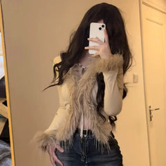 BXOXO Women's Cardigan Sweater Y2K Girl Punk Hip Hop Street Wool Knit Loose Gothic Top long sleeve Cardigans mujer