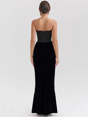 BXOXO  Off-shoulder Strapless Sexy Maxi Dress For Women Elegant Sleeveless Backless Bodycon Club Party Evening Long Dress