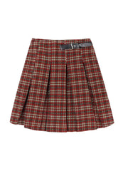BXOXO Plaid Skirts Women Vintage Autumn Winter Fashion High Waist French Style Chic Elegant Temperament Skirt Female Casual