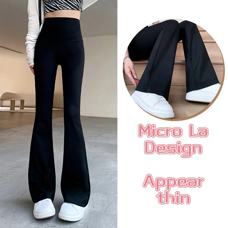 BXOXO Women Flare Pants Slim High Waist Solid Sexy Shark Flare Pants Fashion Casual Streetwear Elastic Butt Lift Skinny Leggings