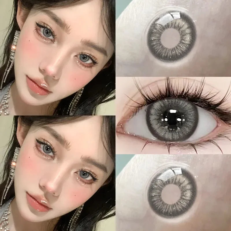 BXOXO Natural Colored Eyes Lenses Green Lenses Contacts Lens Beauty Pupils with Graduation Contact Korean Lenses Make Up