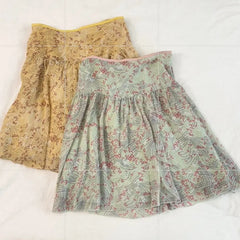 Bxoxo Vintage Floral Chiffon Skirts Women Sweet Japanese Style Elegant High Waist Mini Skirts Short Skirts Harajuku Fashion