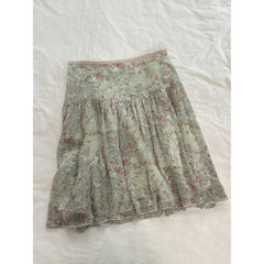 Bxoxo Vintage Floral Chiffon Skirts Women Sweet Japanese Style Elegant High Waist Mini Skirts Short Skirts Harajuku Fashion