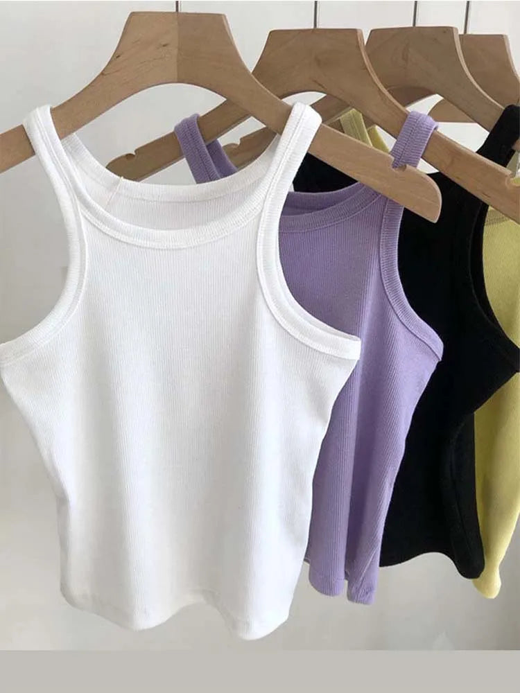 BXOXO Women Tank Tops Sexy Cropped Top Female Women Summer Camisole Camis Black White Sport Clothes For Women