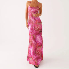 BXOXO Women Floral Tube Maxi Dress with Scarf Sexy Strapless Backless Bodycon Long Dress Summer Mesh Cocktail Sundress