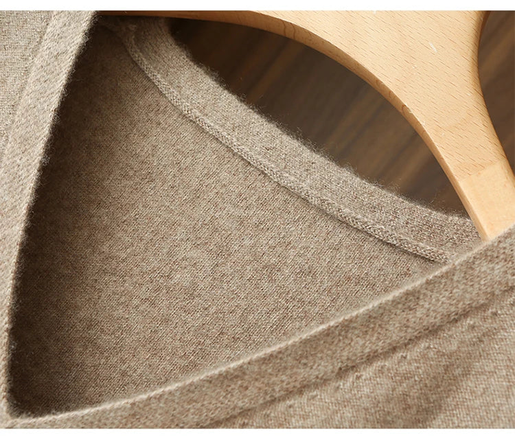 Bxoxo Cashmere Vest Ladies New 100%Pure Wool Knit Waistcoat Spring V-Neck Large Size Sweater Wild Sleeveless Vest Solid Loose Top