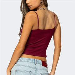 BXOXO Chic Women Camisoles Solid Color Spaghetti Strap Casual Tank Tops Summer Fashion Sleeveless Tops Y2K Streetwear