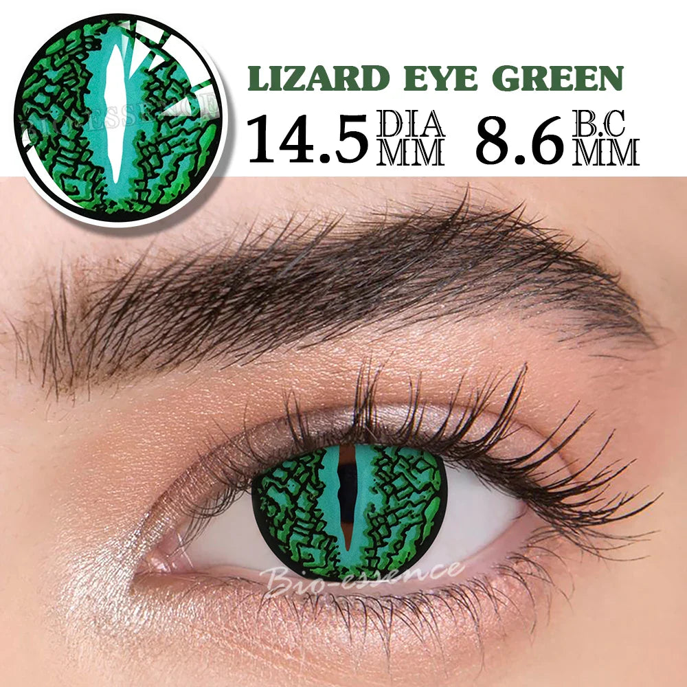 BXOXO Green Lenses 1 Pair Colored Contact Lenses for Eyes Anime Accessories Anime Lenses Cosplay Lenses Halloween