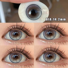 BXOXO 2Pcs New Colored Contact Lenses with Prescription Myopia Degree 0.00- 8.00 Grey Purple  Lens Eye Beauty Pupil Soft Lens