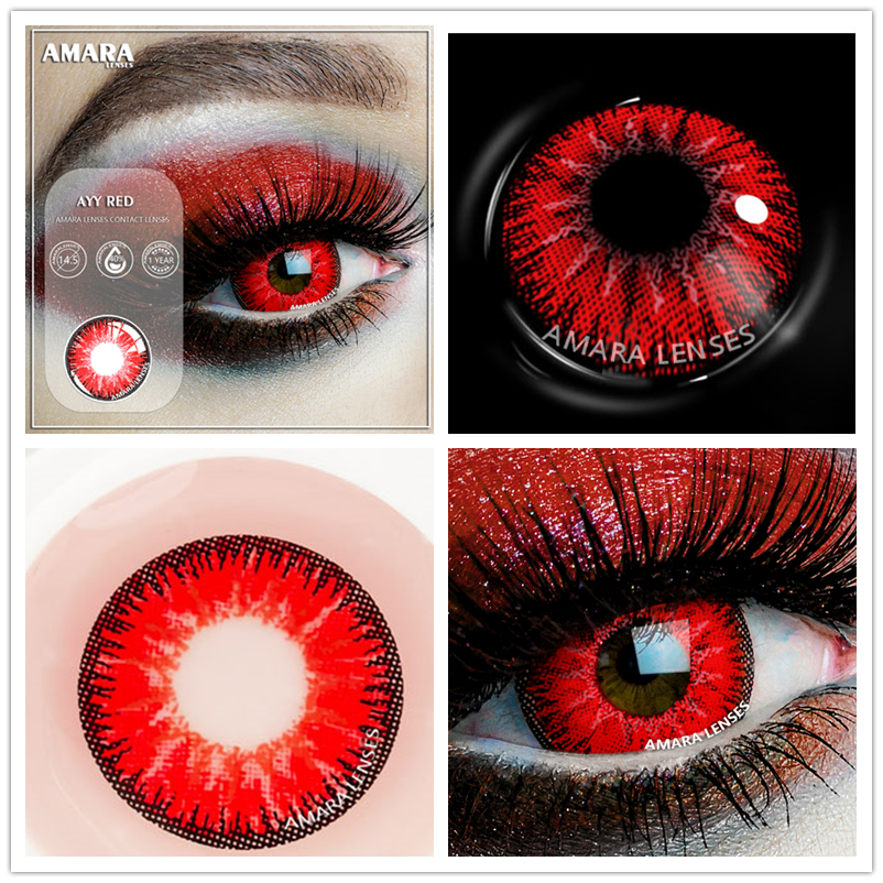 BXOXO Color Contact Lenses For Eyes 2pcs Anime Cosplay Colored Lenses Blue Crazy Halloween Lenses Contact Lens Beauty Makeup