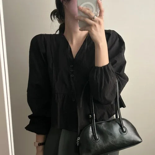 Bxoxo Chic Early Spring Long Sve irt with Sa Single Button k Pattern Women's Premium Quali Polyester Fiber FX-2F242A-82...
