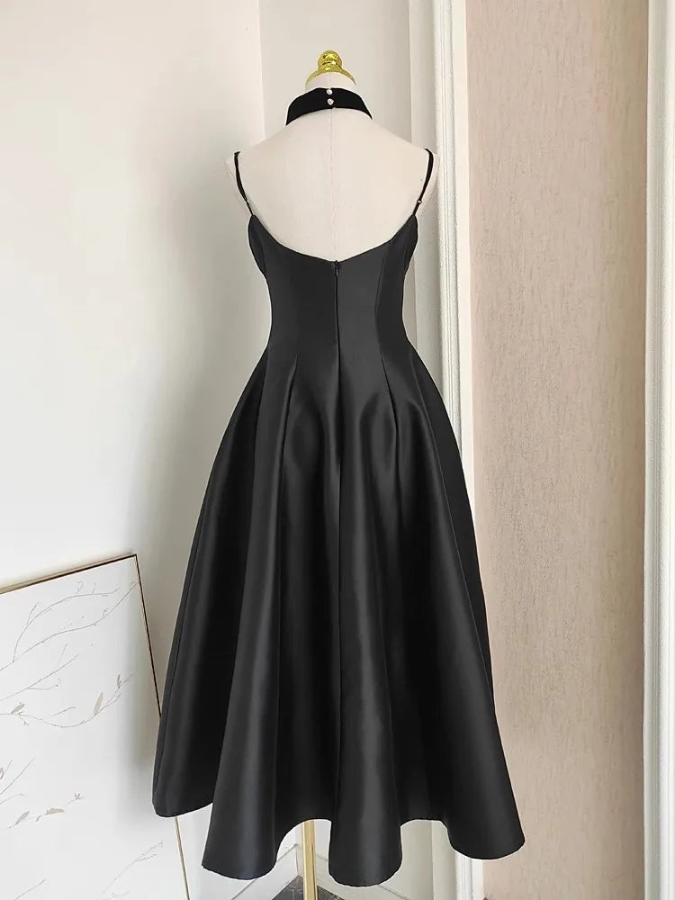 Bxoxo Summer Holiday Prom Wedding Dress Women Sexy Backless Chest Pad Wrap Corset A Line Pleated Midi Long Dresses Halter