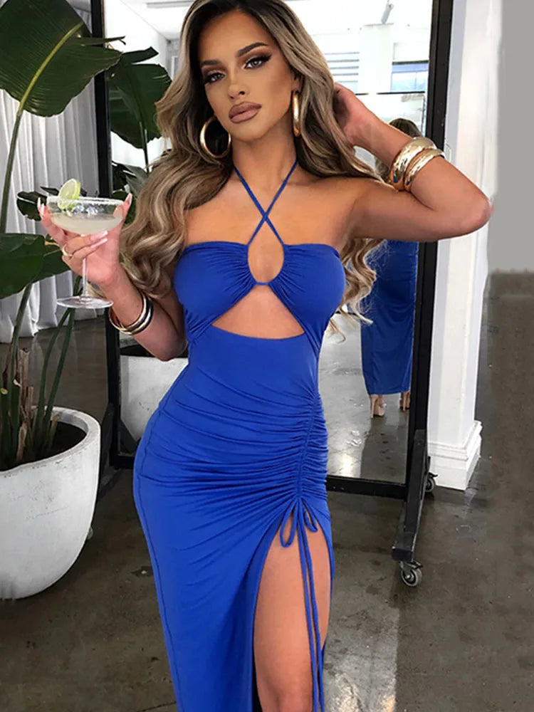 BXOXO Sleeveless Sexy Female Midi Backless Dresses Slim Night Club Party Women's Dress Bodycon Vestidos Elegantes Para Mujer