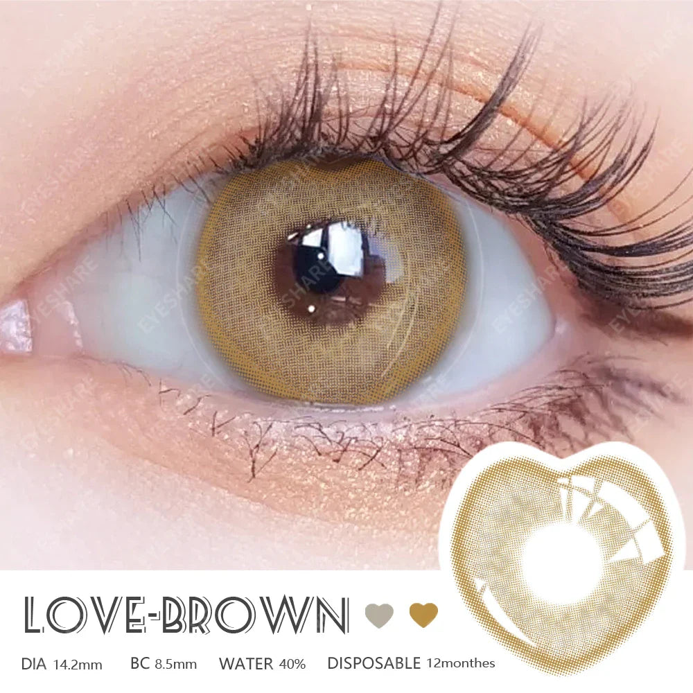 BXOXO 1pair Colored Contact Lenses for Eyes Fashion Blue Lenses Brown Pupils Cosmetic Contacts Yearly Korean Color Contact