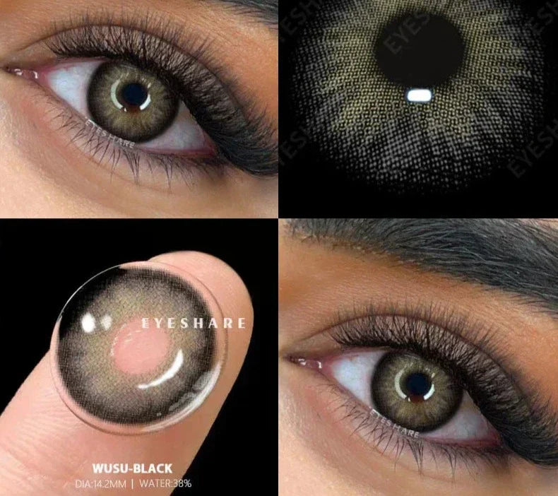 BXOXO 2pcs Colored Contact Lenses For Eyes Natural Blue Eye Lenses Gray Pupils Lens Yearly Fashion Green Contacts Black Lens HOT