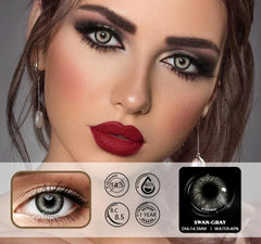BXOXO 2pcs Natural Colored Contact Lenses For Eyes Blue Colored Contact Lens For Eyes Yearly Beautiful Makeup Contact Lenses