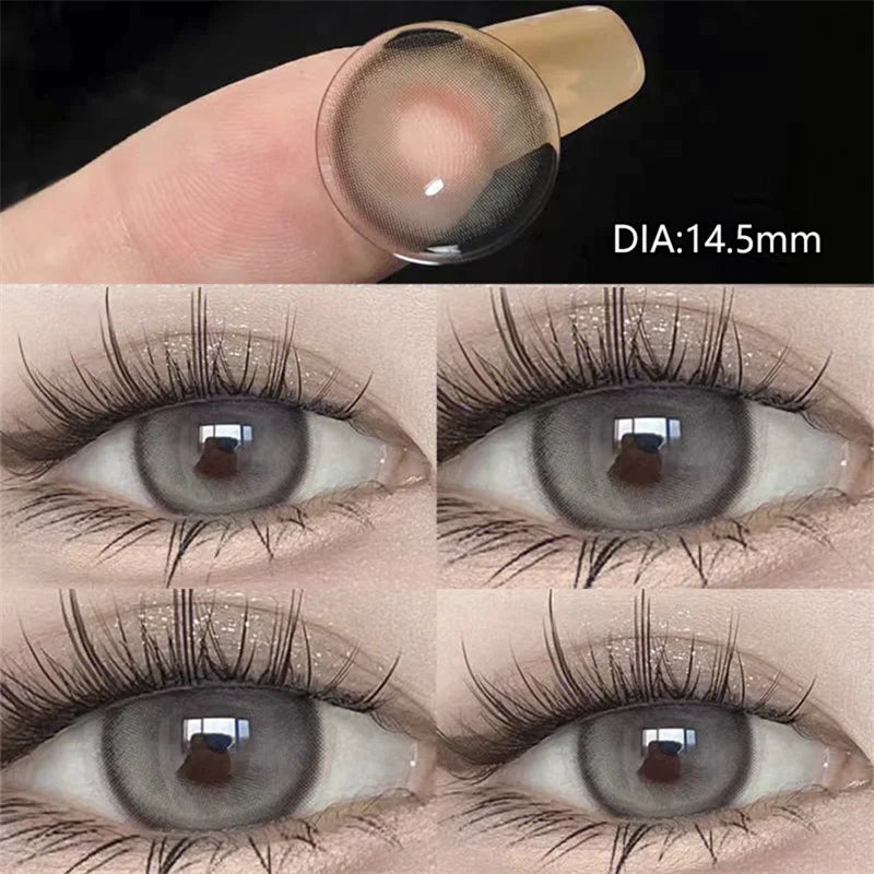 BXOXO 1 Pair Color Contact Lenses for Eyes Purple Lenses Natural Round Lens Color Cosmetics Beauty Pupil Yearly