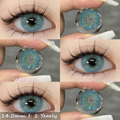 BXOXO 1pair Natural Color Contact Lenses for Eyes Fashion Blue Contact Lenses Beauty Makeup Brown Eyes Contacts Lenses 14.0mm