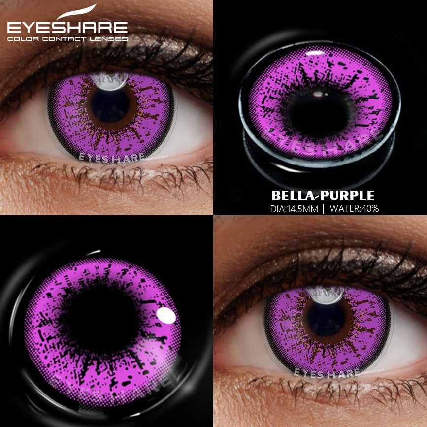 BXOXO Color Contact Lenses For Eyes 2pcs Anime Cosplay Colored Lenses Blue Crazy Halloween Lenses Contact Lens Beauty Makeup