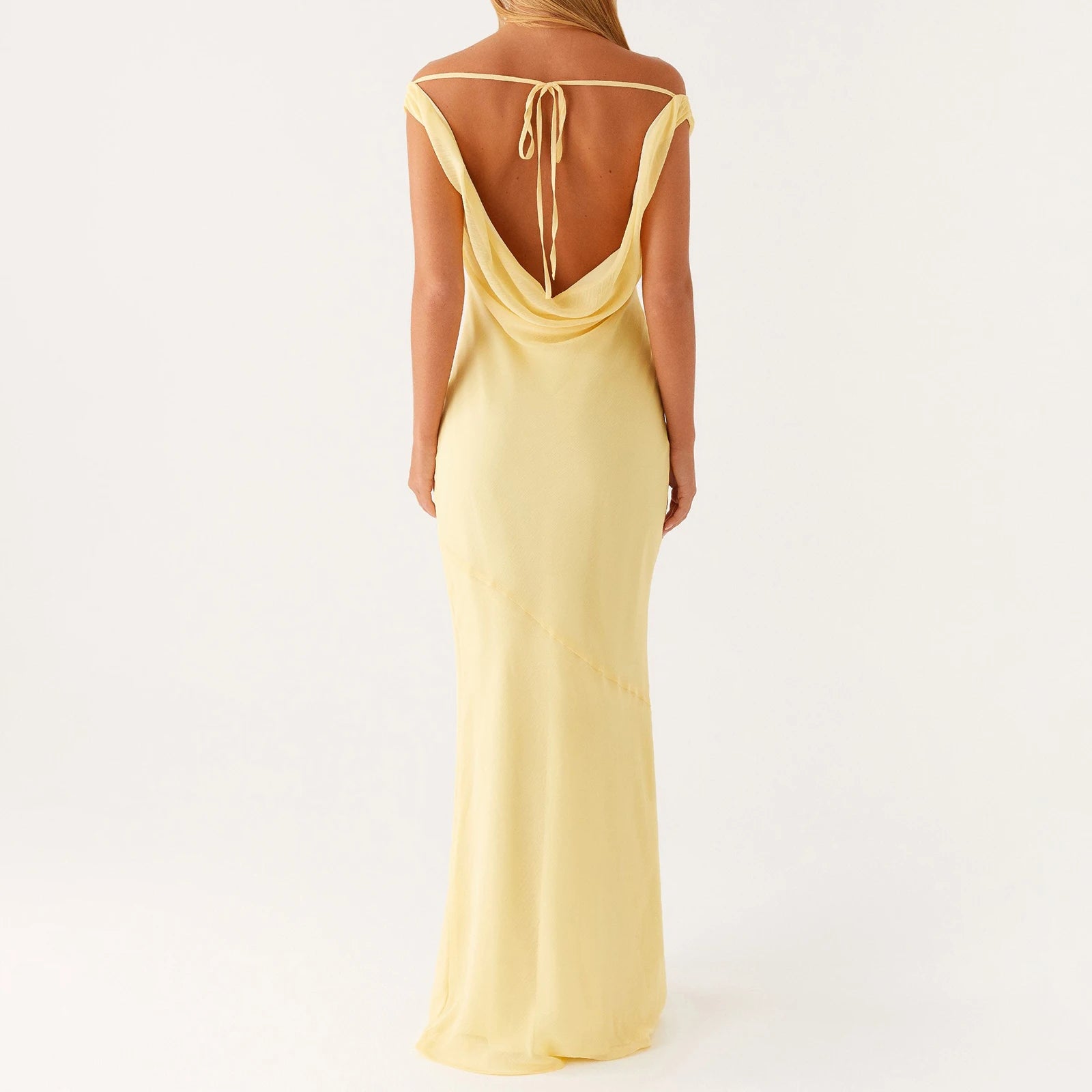 BXOXO Women's Sexy Chiffon Halter Maxi Dress Ruched Tie Dye Plunge Neck Long Dresses Semi Sheer Summer Bohemian Sundress