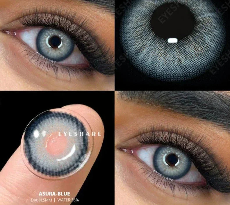 BXOXO 2pcs Colored Contact Lenses For Eyes Natural Blue Eye Lenses Gray Pupils Lens Yearly Fashion Green Contacts Black Lens HOT