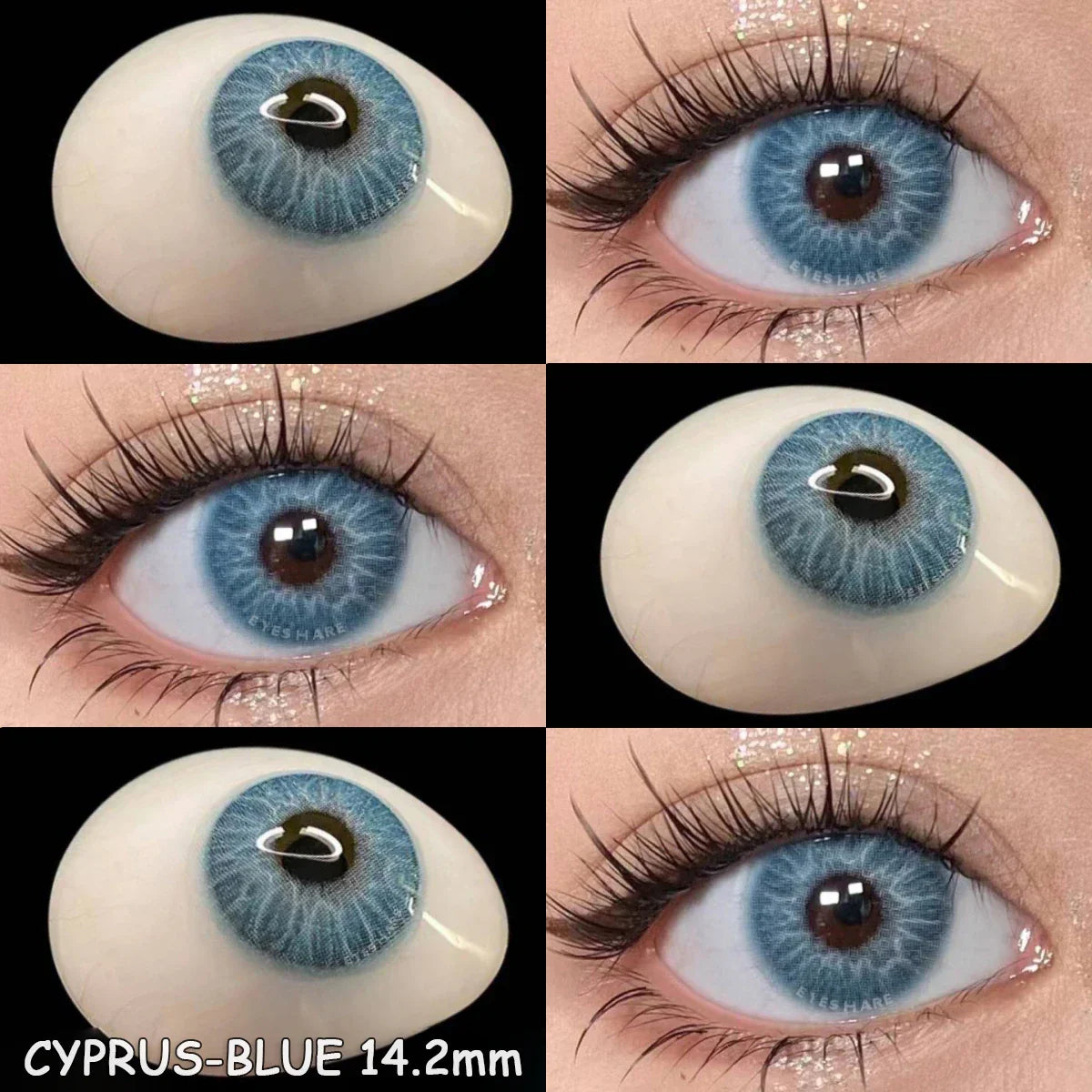 BXOXO 2pcs New Colored Contacts Lenses Natural Blue Lense Brown Eye Contacts Lenses Yearly Use Fashion Lenses Beauty Pupils