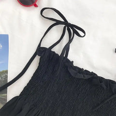 BXOXO Sexy Tank Top Bow Halter Crop Tops Women Summer Folds Camis Backless Camisole Casual Bandage Tee Female Sleeveless Cropped Vest