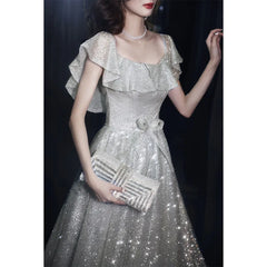 BXOXO Customized Starry Evening Dress Female 2025 New Elegant Banquet Super Fairy Wedding Party Vestidos Celebrity Silver Long Slim Pr