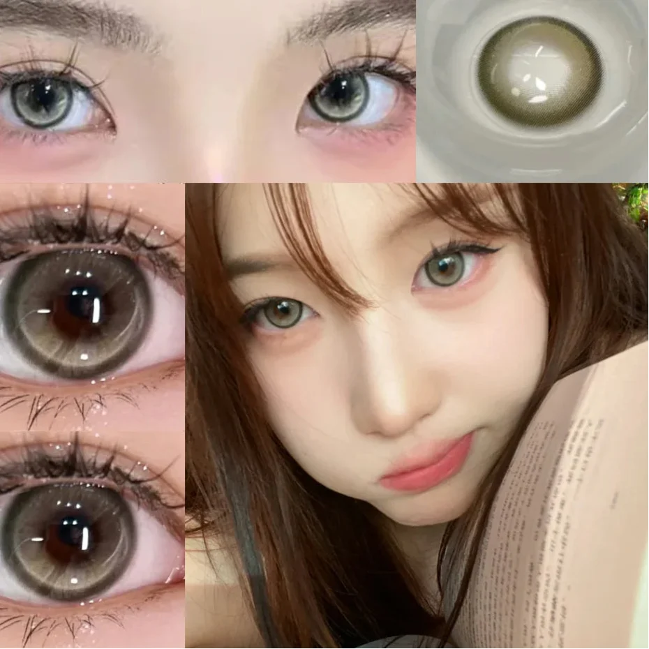 BXOXO 1 Pair Colorcon Korean Lenses Colored Contact Lenses for Eyes Green Eye Lenses Fashion Lenses Brown Contact