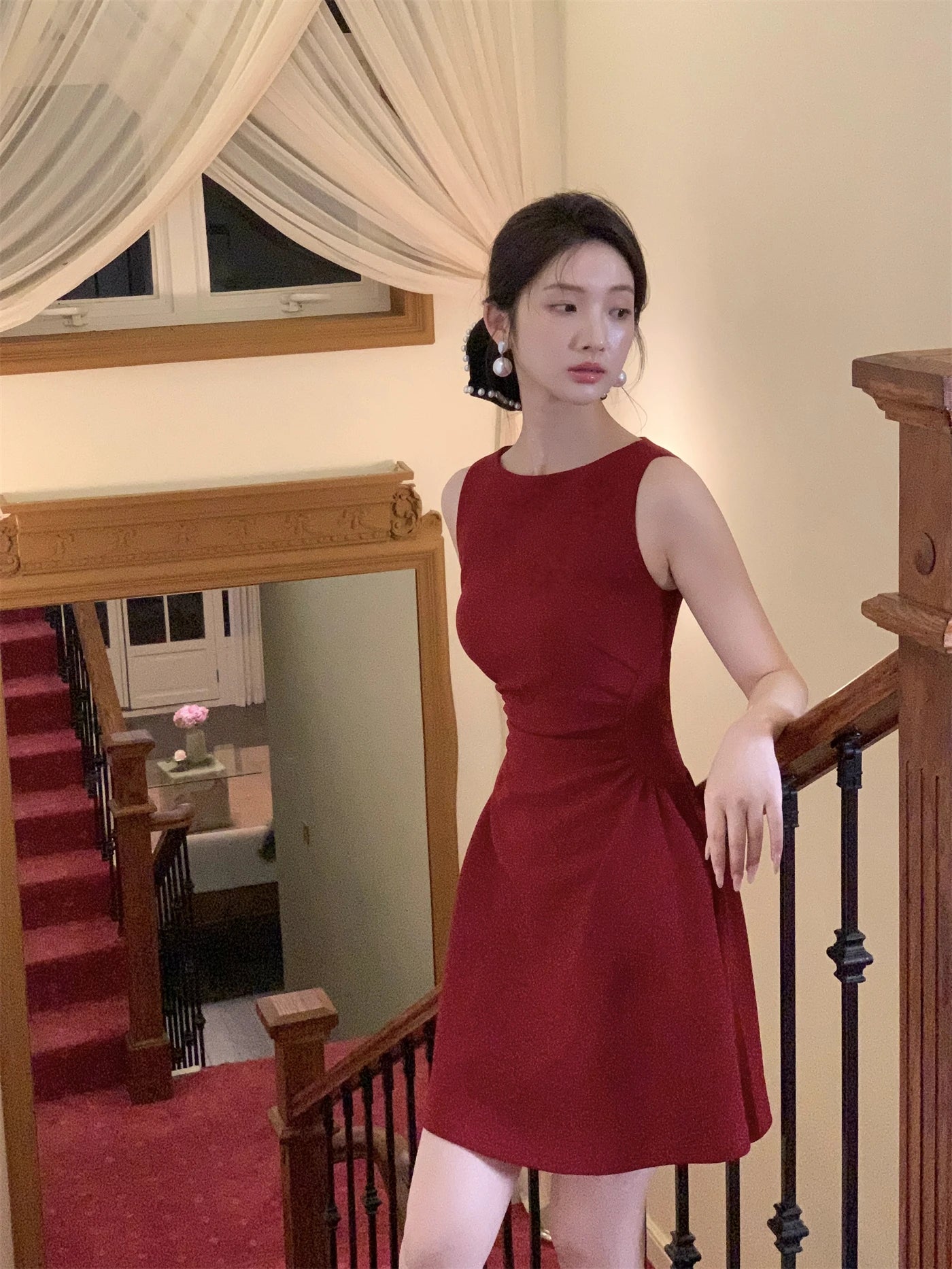 Bxoxo Women's French Vintage Slim Dresses Summer Elegant Slash-Neck A-Line Folds Design Shoulder Wrap New Dresses Party Evening 2025