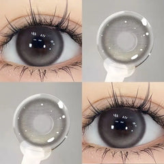 BXOXO 2PCS Korea Colored Contact Lenses Myopia Degree -0.00 to -8.00 Gray Eyes Beauty Pupil Brown Makeup Lens