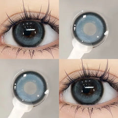 BXOXO 1Pair Blue Green Colour Contacts Lenses  Prescription Myopia Gray Eye Lenses Beauty Pupil Makeup Soft Lenses