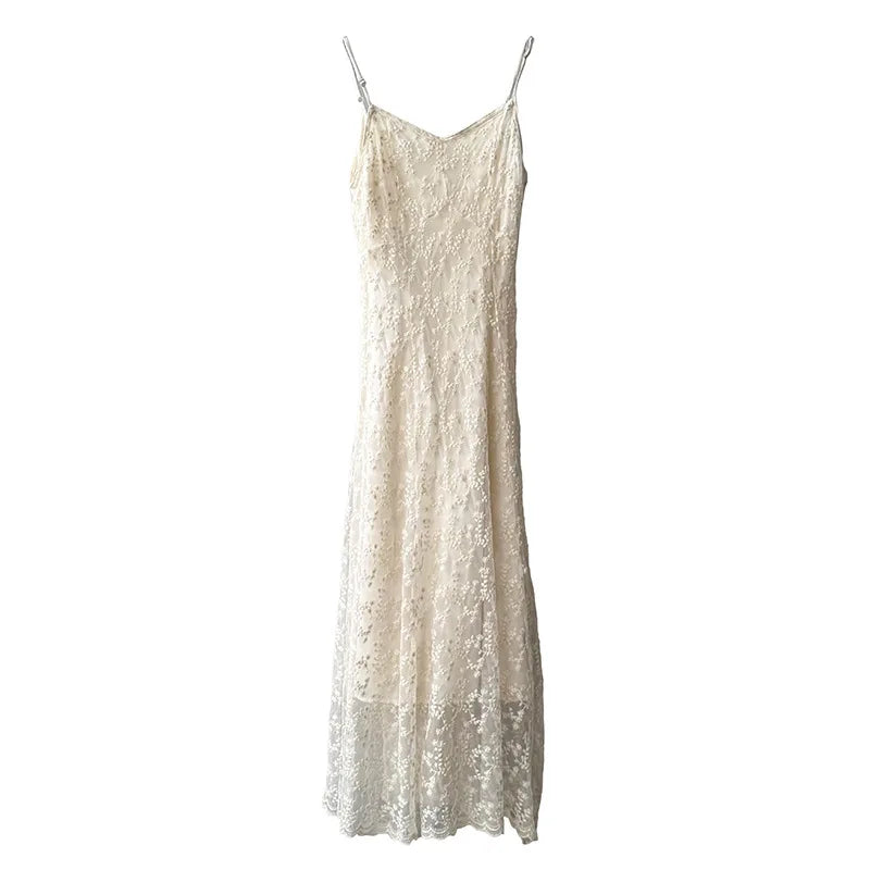 BXOXO New women's suspender dress French lace high-end temperament heavy industry embroidery [1-YS]